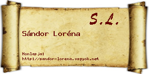 Sándor Loréna névjegykártya